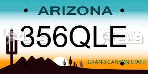 356QLE Arizona License Plate