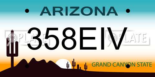 358EIV Arizona License Plate