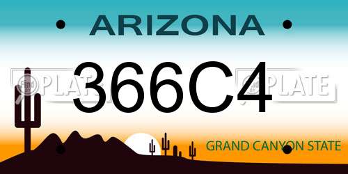 366C4 Arizona License Plate