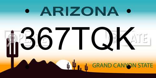 367TQK Arizona License Plate