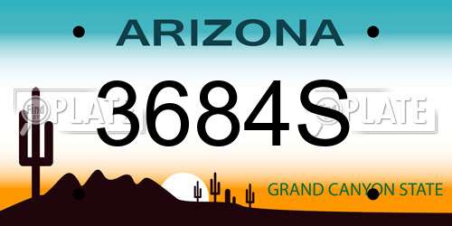 3684S Arizona License Plate