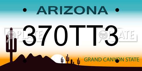 370TT3 Arizona License Plate