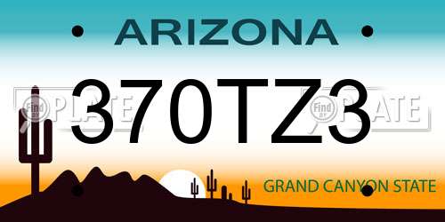 370TZ3 Arizona License Plate