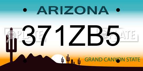 371ZB5 Arizona License Plate