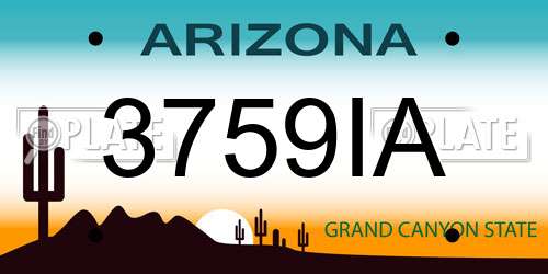3759IA Arizona License Plate