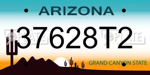 37628T2 Arizona License Plate