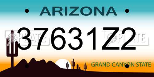 37631Z2 Arizona License Plate