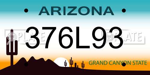 376L93 Arizona License Plate