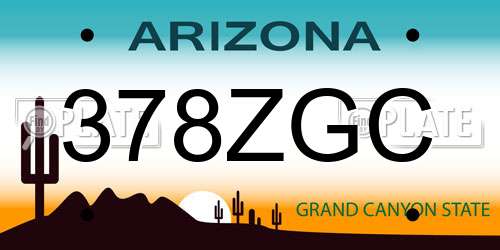 378ZGC Arizona License Plate