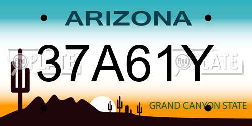 37A61Y Arizona License Plate