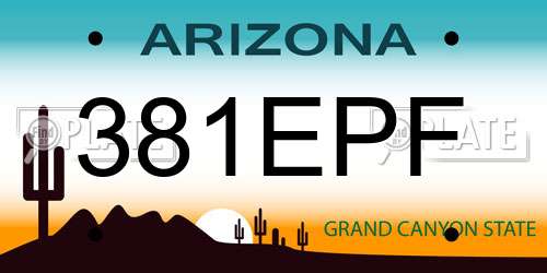 381EPF Arizona License Plate