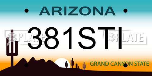 381STI Arizona License Plate