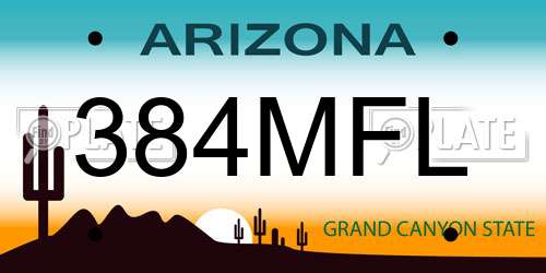 384MFL Arizona License Plate