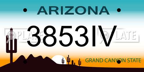 3853IV Arizona License Plate