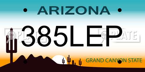 385LEP Arizona License Plate