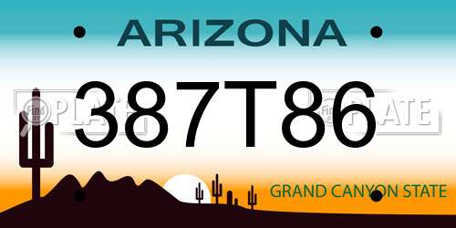 387T86 Arizona License Plate