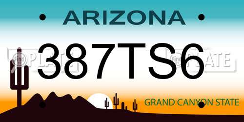 387TS6 Arizona License Plate