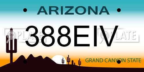 388EIV Arizona License Plate