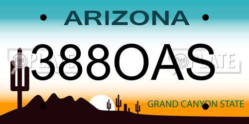 388OAS Arizona License Plate
