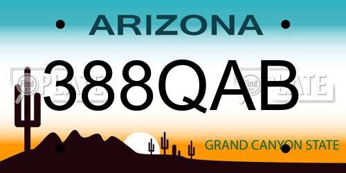 388QAB Arizona License Plate