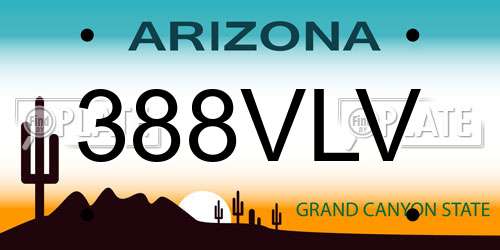 388VLV Arizona License Plate
