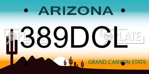 389DCL Arizona License Plate