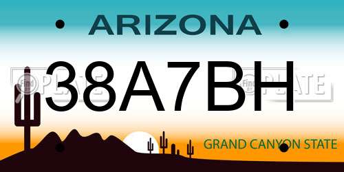 38A7BH Arizona License Plate