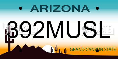 392MUSL Arizona License Plate
