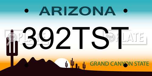 392TST Arizona License Plate