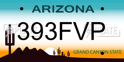 393FVP Arizona License Plate