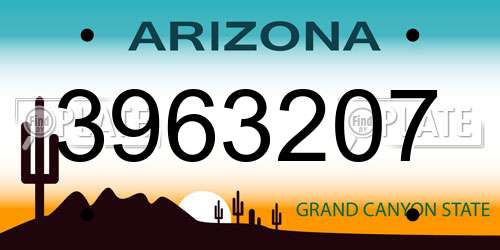 3963207 Arizona License Plate