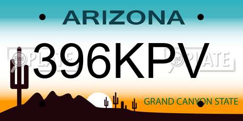 396KPV Arizona License Plate