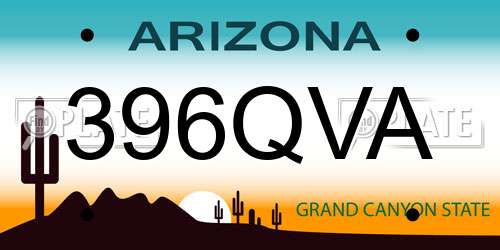 396QVA Arizona License Plate