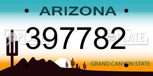 397782 Arizona License Plate