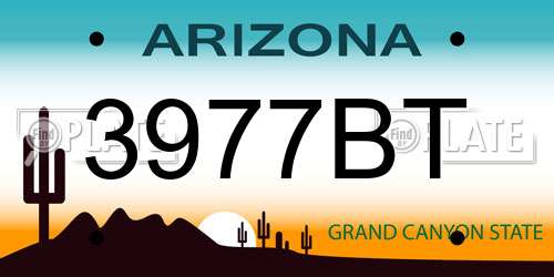 3977BT Arizona License Plate