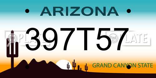 397T57 Arizona License Plate