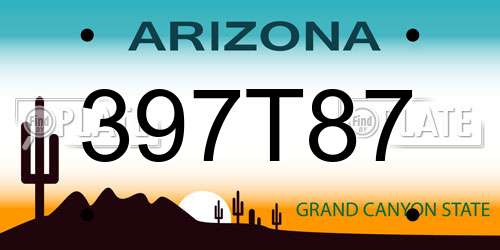 397T87 Arizona License Plate