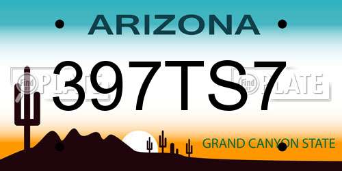 397TS7 Arizona License Plate