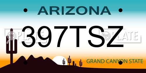 397TSZ Arizona License Plate