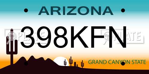 398KFN Arizona License Plate
