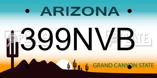 399NVB Arizona License Plate
