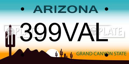 399VAL Arizona License Plate