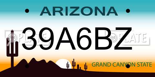 39A6BZ Arizona License Plate