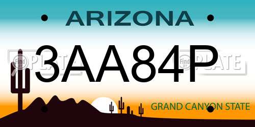 3AA84P Arizona License Plate
