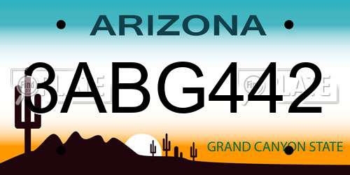 3ABG442 Arizona License Plate