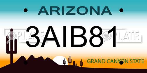 3AIB81 Arizona License Plate