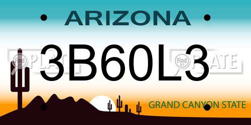 3B60L3 Arizona License Plate