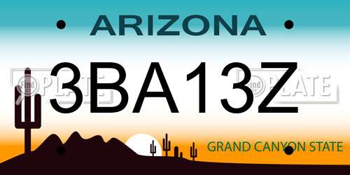 3BA13Z Arizona License Plate