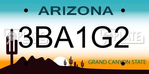 3BA1G2 Arizona License Plate