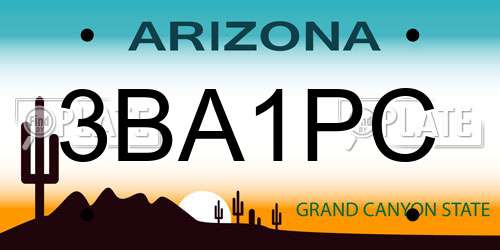 3BA1PC Arizona License Plate
